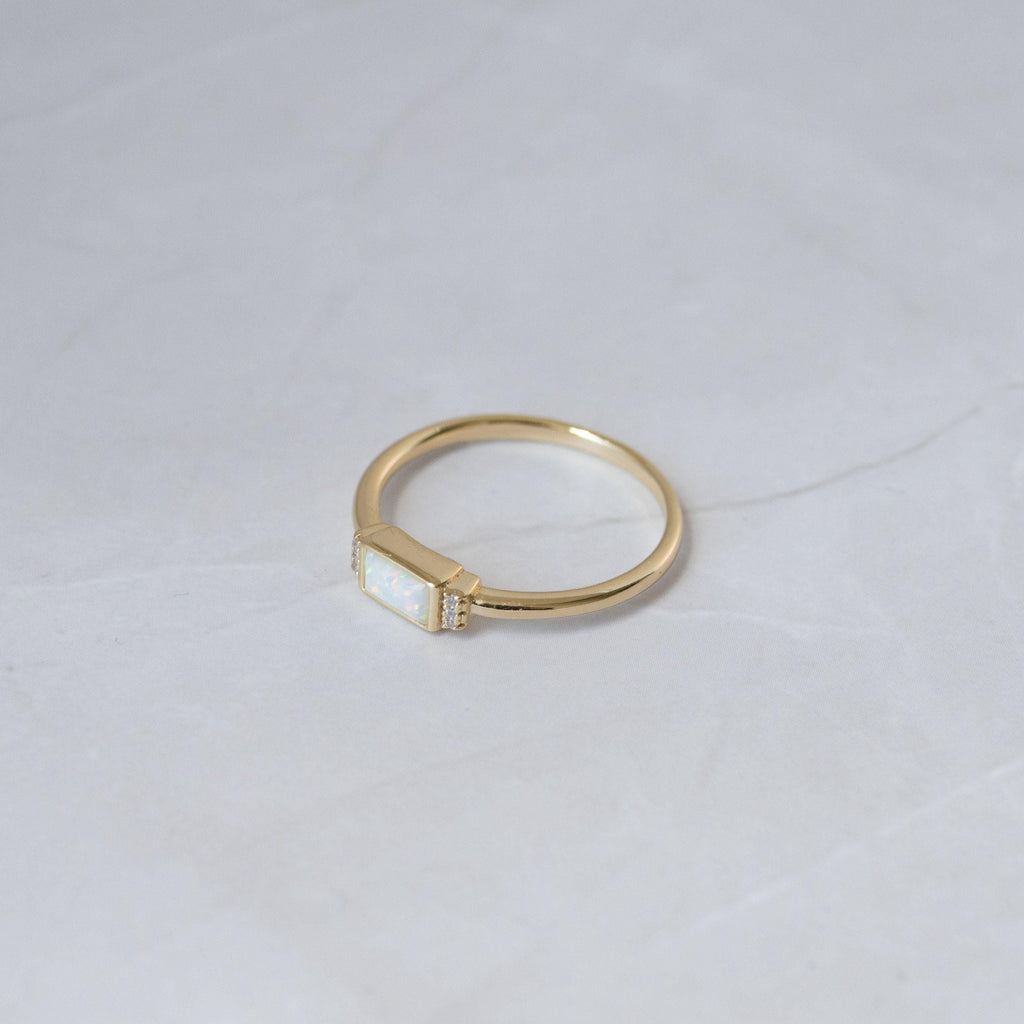Begin Again Opal Baguette Ring