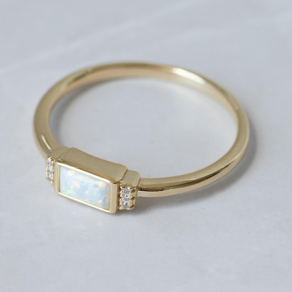 Begin Again Opal Baguette Ring