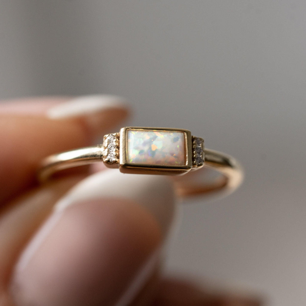 Begin Again Opal Baguette Ring