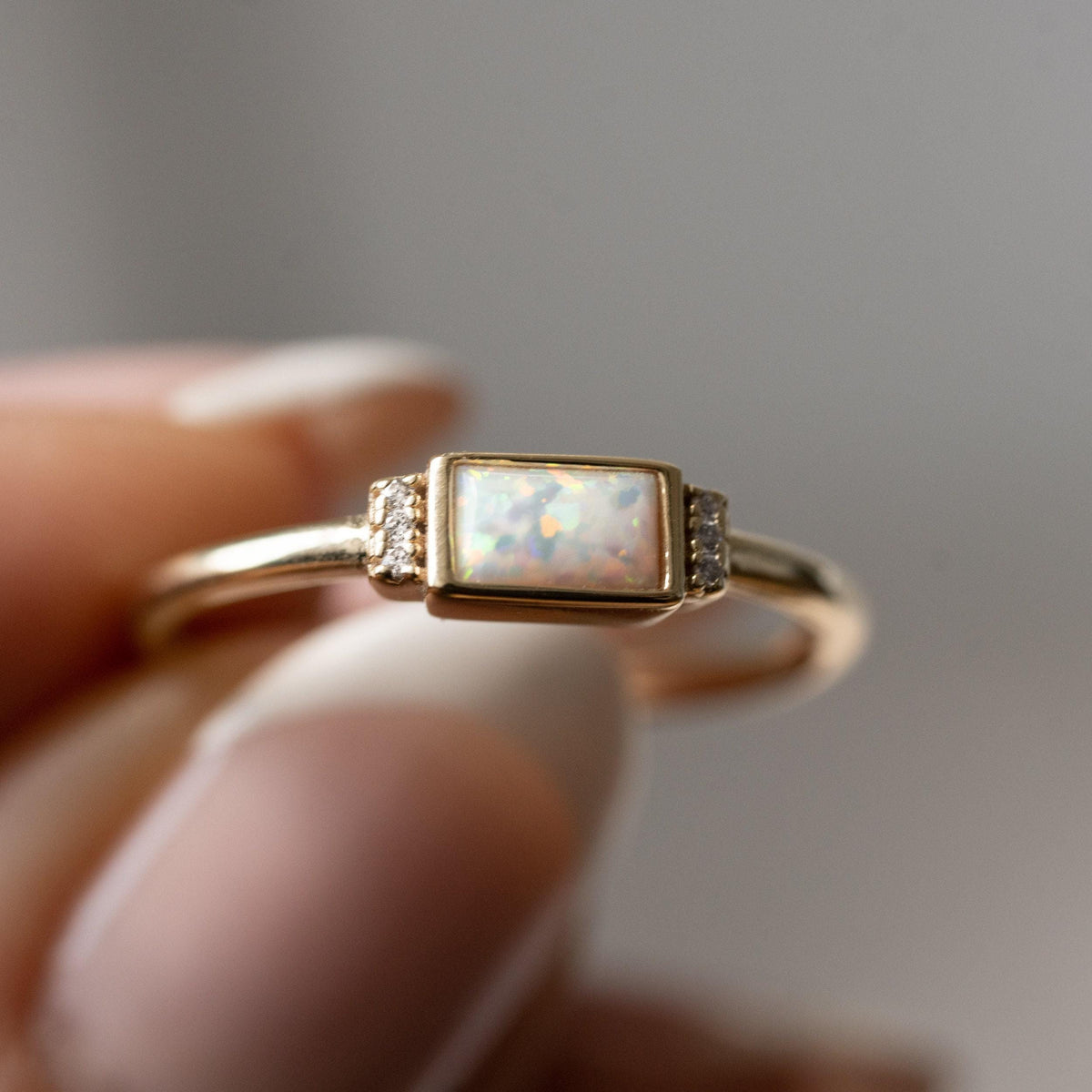Begin Again Opal Baguette Ring