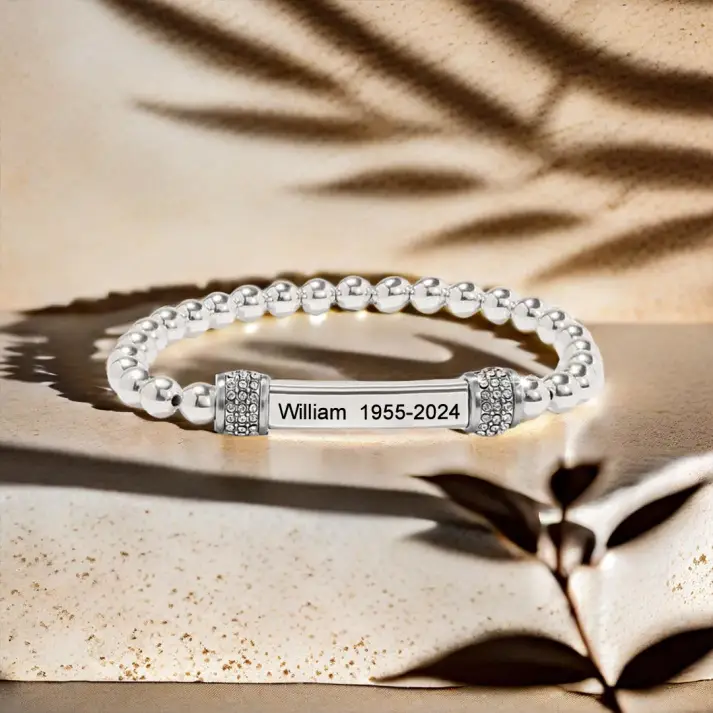 For Memorial - Missing You Always Custom Name And year Bead Bracelet