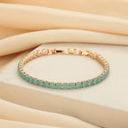 Thalassophile Teal Matte Crystal Tennis Bracelet