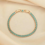 Thalassophile Teal Matte Crystal Tennis Bracelet