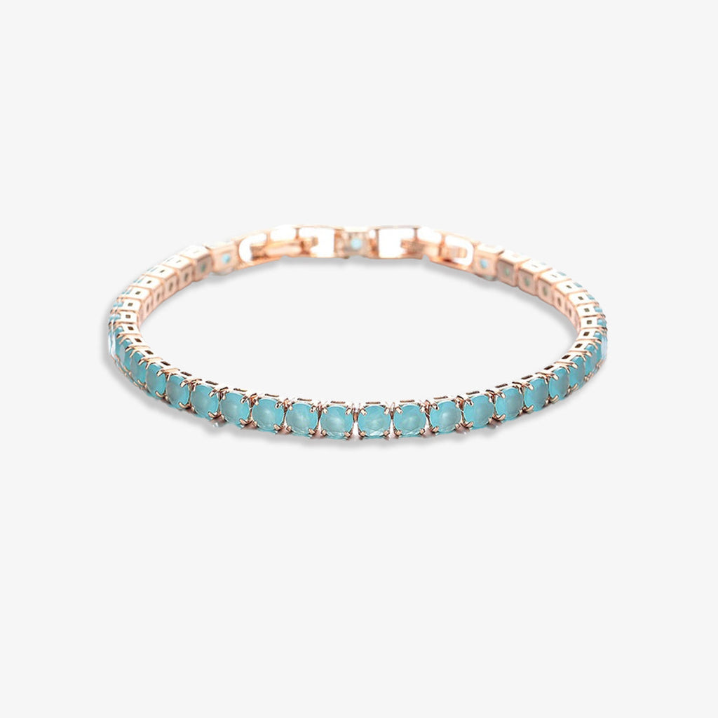 Thalassophile Teal Matte Crystal Tennis Bracelet
