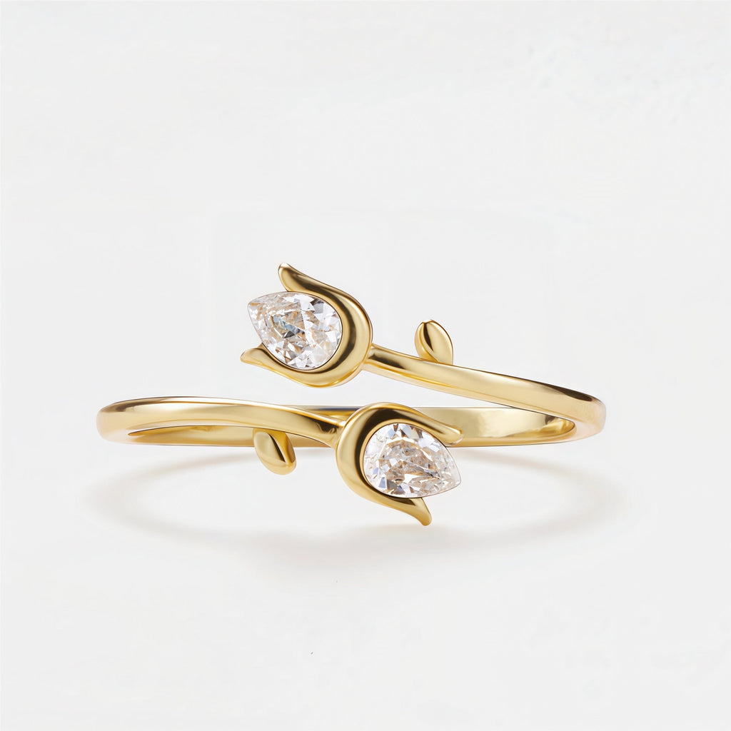 For Friend- We Will Bloom In Our Own Lives Birthstones Tulip Ring