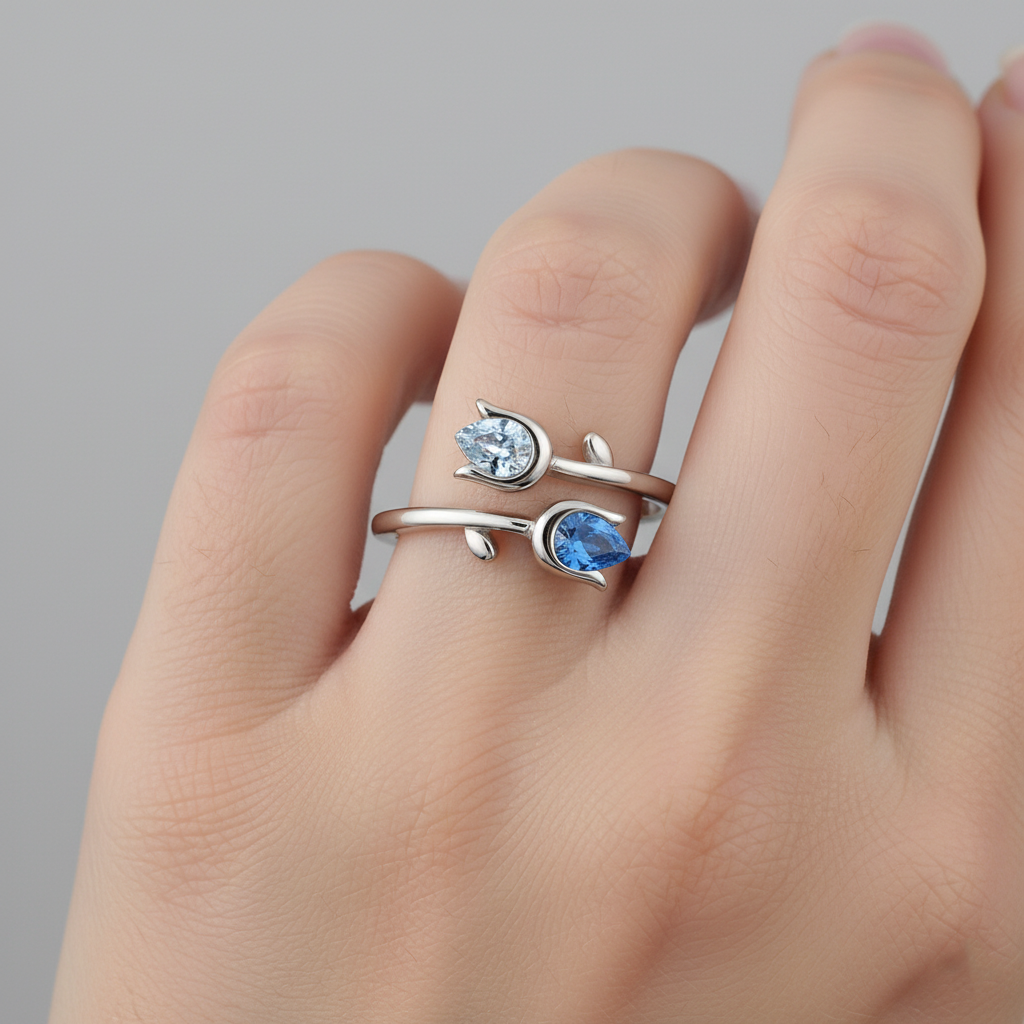 For Friend- We Will Bloom In Our Own Lives Birthstones Tulip Ring