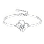 To My Granddaughter- We Are Connected By Heart Diamond Bracelet
