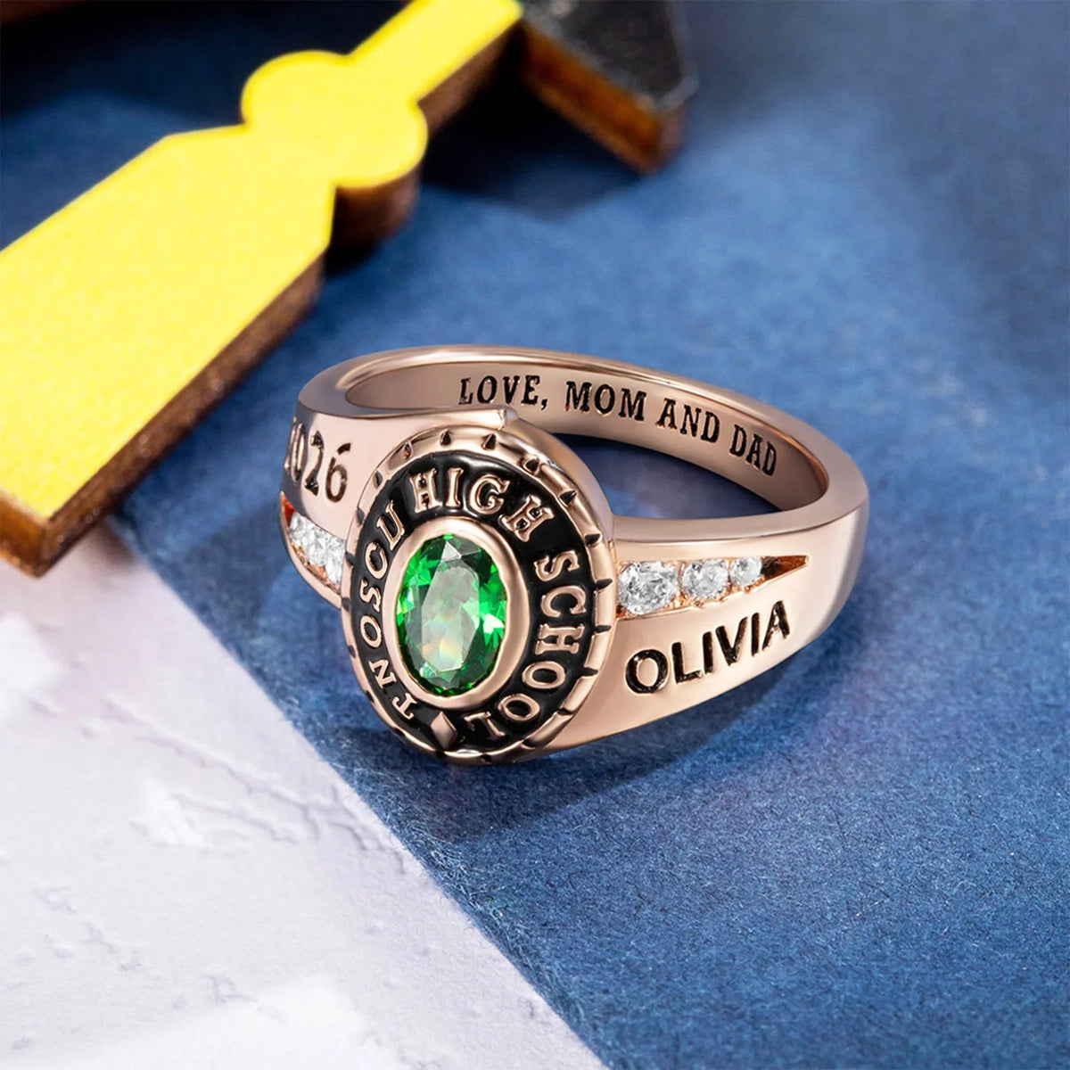 Custom Engraved Birthstone Graduation Ring Gifts for Graduates