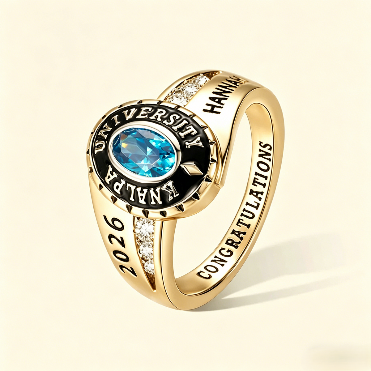 Custom Engraved Birthstone Graduation Ring Gifts for Graduates