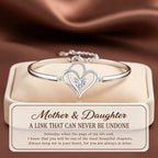 To My Daughter- We Are Connected By Heart Diamond Bracelet