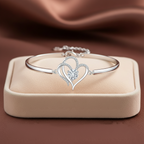 To My Daughter- We Are Connected By Heart Diamond Bracelet