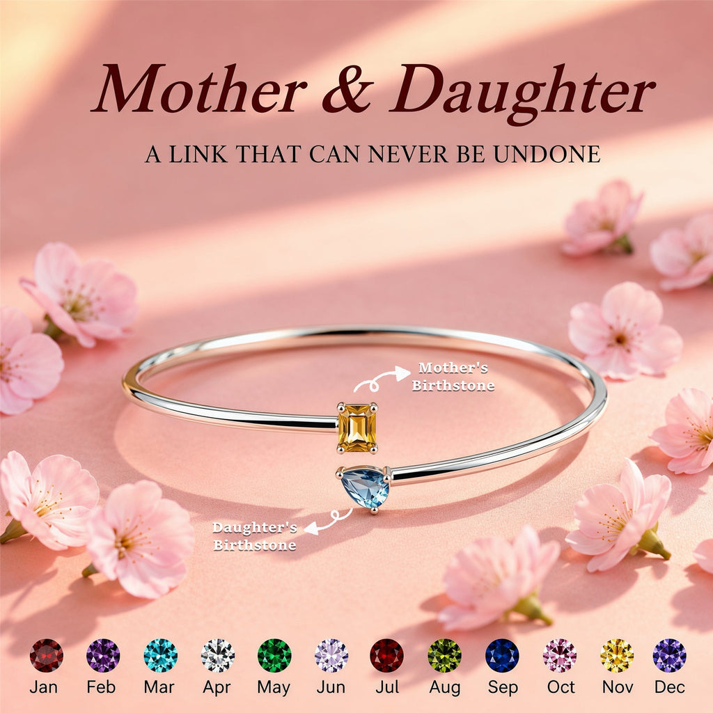 Mother And Daughter Custom Double Birthstone Bracelet