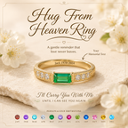 Personalized Hug From Heaven Birthstone Memorial Ring