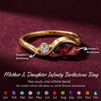 Personalized Mother&Daughter Infinity Birthstone Ring