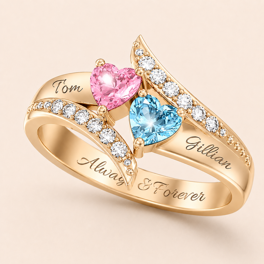 I Love You Forever | Personalized Promise Birthstones Ring