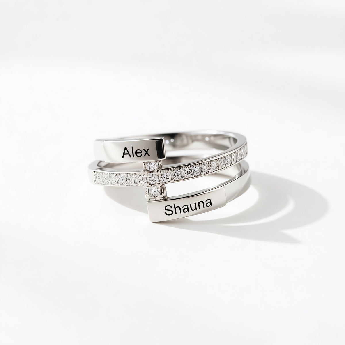 For Love- Personalized Double Name Ring
