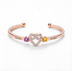 Mother And Daughter Heart Custom Birthstone&Name Bracelet