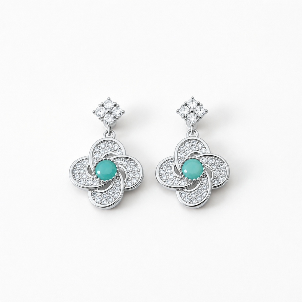 Turquoise Blossom Earrings-Carry Peace Close to Your Heart
