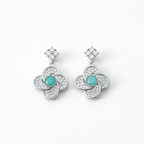 Turquoise Blossom Earrings-Carry Peace Close to Your Heart