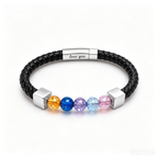 For Love- Personalized Birthstone Leather Bead Bracelet