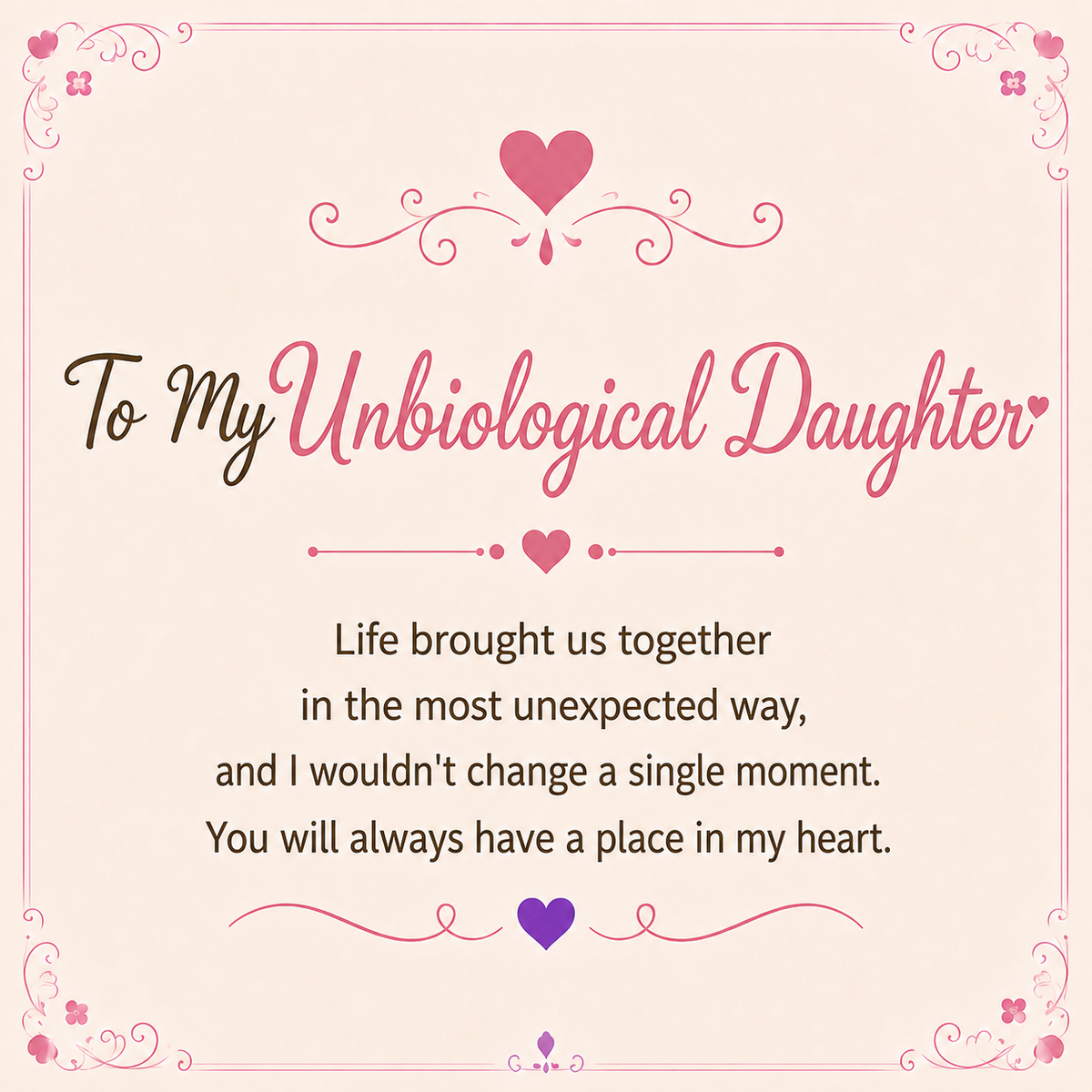 For Unbiological Daughter- Life Brought Us Together Infinity Necklace