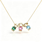 Personalized Heart Birthstone Doll Family Necklace