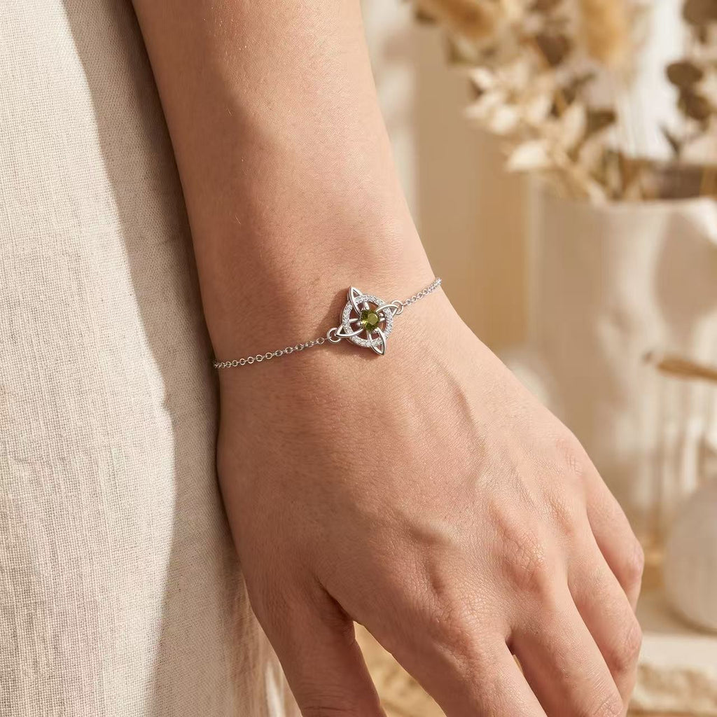Personalized Celtic Knot Birthstone Bracelet