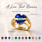 Personalized Memorial Birthstone Ring, Hug From Heaven Gift