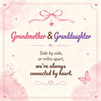 Grandmother And Granddaughter Custom Double Birthstones&Name Heart Necklace
