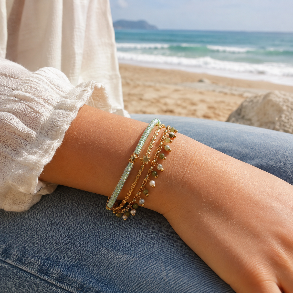 Ocean Breeze Boho Cuff Bracelet- Bring the Ocean With You