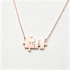 For Love- You Complete Me Custom Initial Puzzle Necklace