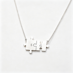 For Love- You Complete Me Custom Initial Puzzle Necklace