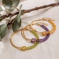 For Her – She Was Born to Be Strong Personalized Birthstone Beaded Knot Bracelet