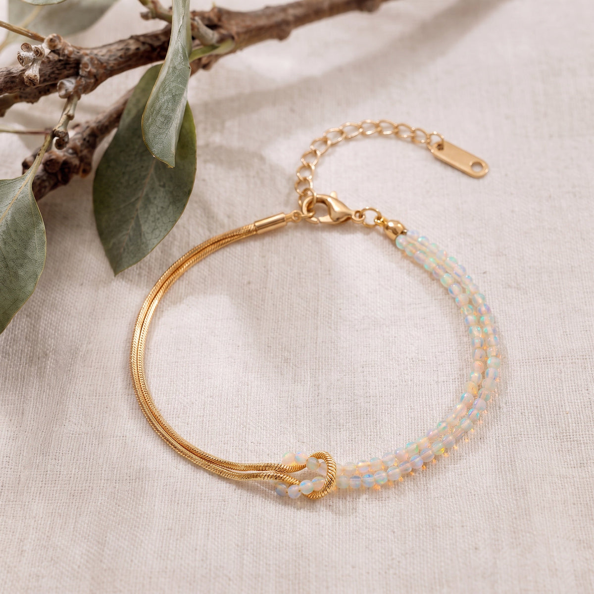 For Her – She Was Born to Be Strong Personalized Birthstone Beaded Knot Bracelet