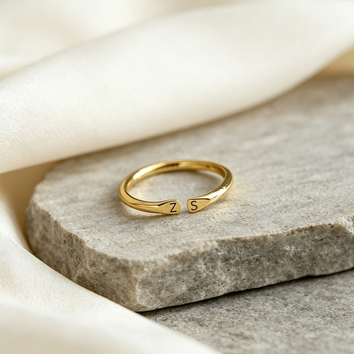 For Love- Custom Two Initial Ring