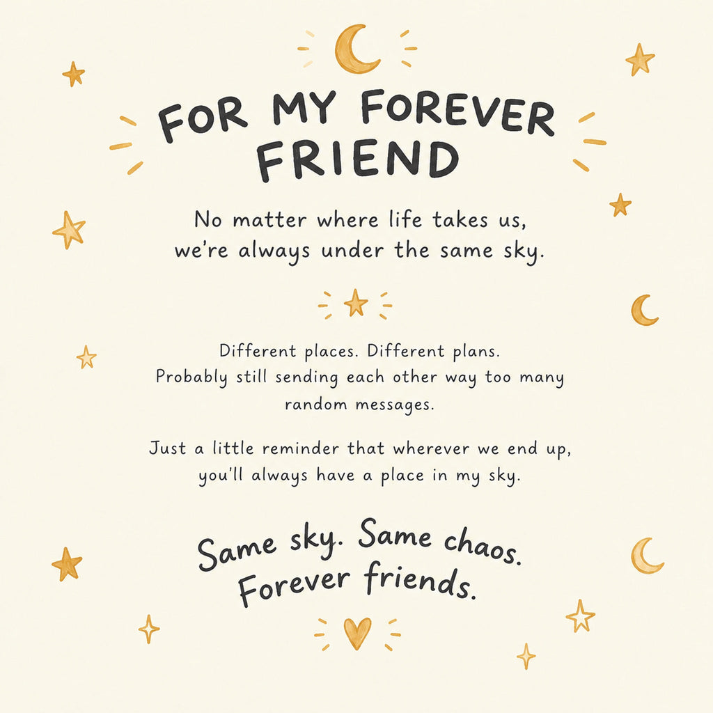 For Friend – Same Sky Forever Friend Gold Open Cuff Bracelet