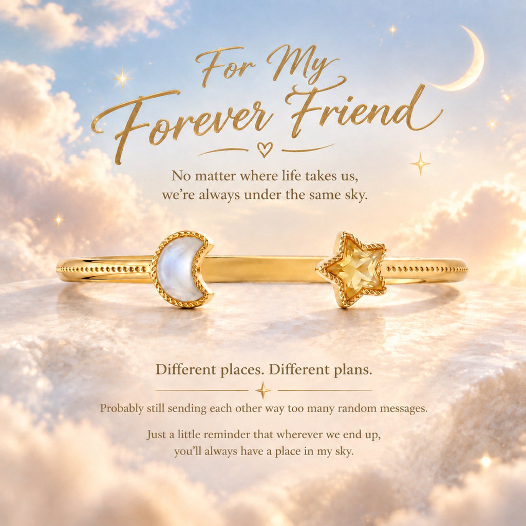 For Friend – Same Sky Forever Friend Gold Open Cuff Bracelet