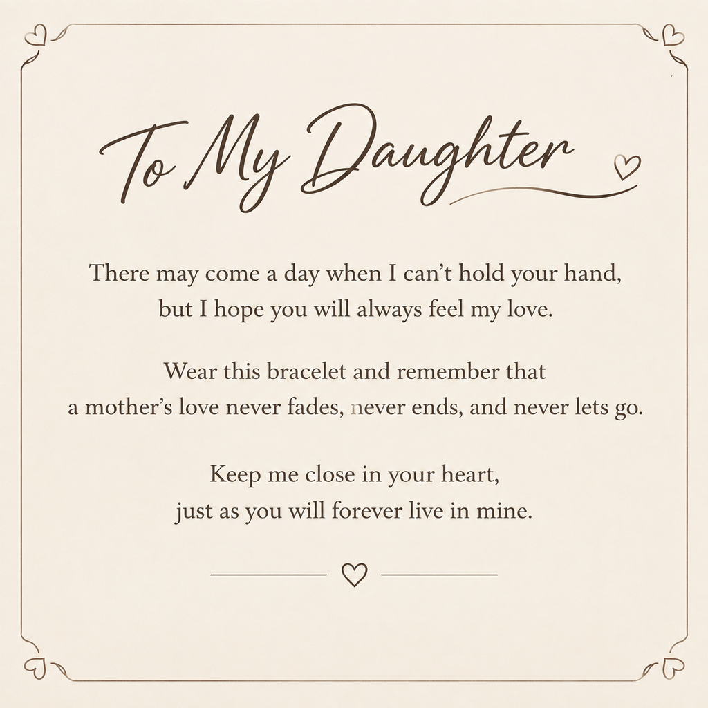 To My Daughter- Keep Me In Your Heart Infinity Bracelet
