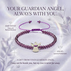 For Memorial–Loved One Guardian Angel Amethyst Bracelet