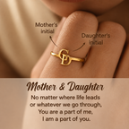Mother And Daughter Custom Two Initial Interlocking Ring