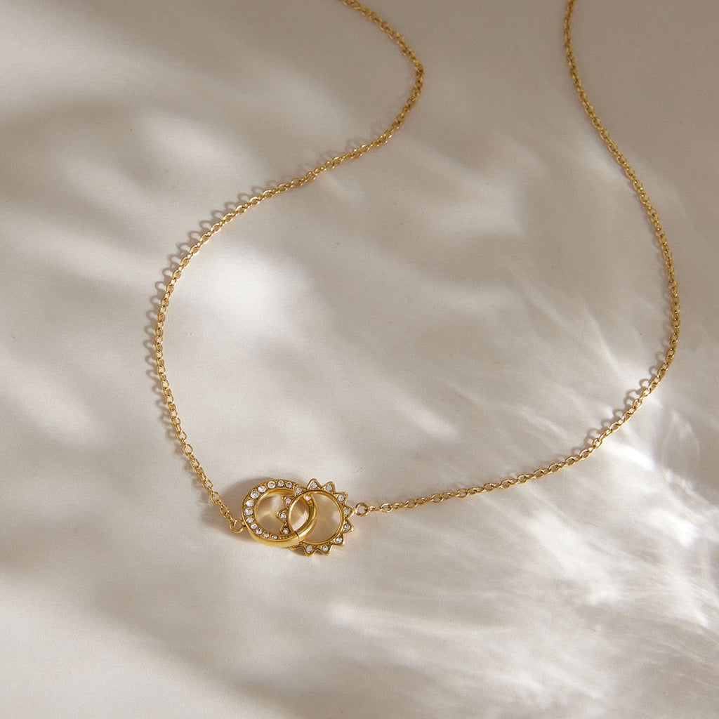 For My Granddaughter - Always Connected Sun & Moon Interlocking Necklace