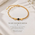 For Friend – You're My Favorite Bitch Custom Initial Hearts & Smiley Face Bracelet