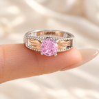 Personalized Hug From Heaven Memorial Angel Wings Ring