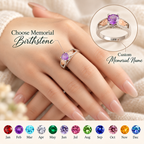 Personalized Hug From Heaven Memorial Angel Wings Ring
