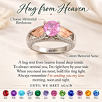 Personalized Hug From Heaven Memorial Angel Wings Ring