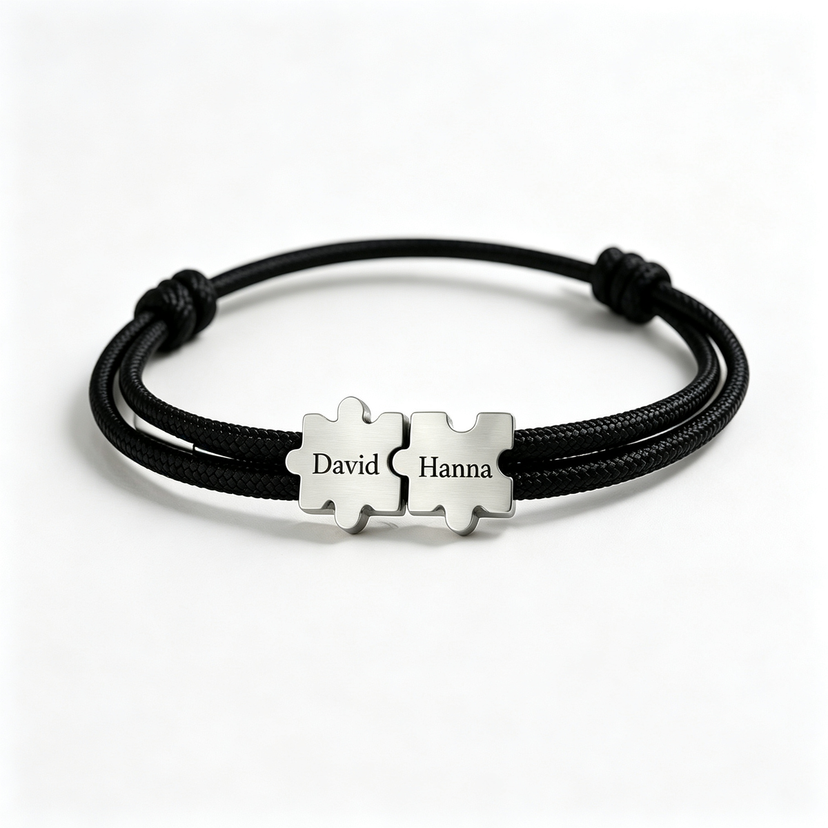 Couple Puzzle Personalized Name Bracelet — 2