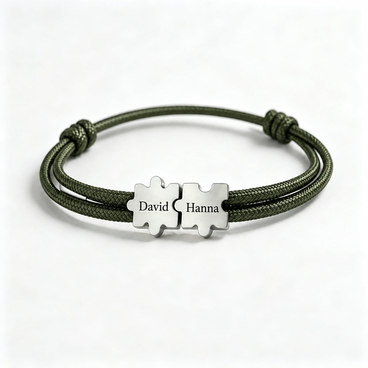 Couple Puzzle Personalized Name Bracelet — 8