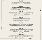 Pet silhouette necklace engraving font chart
