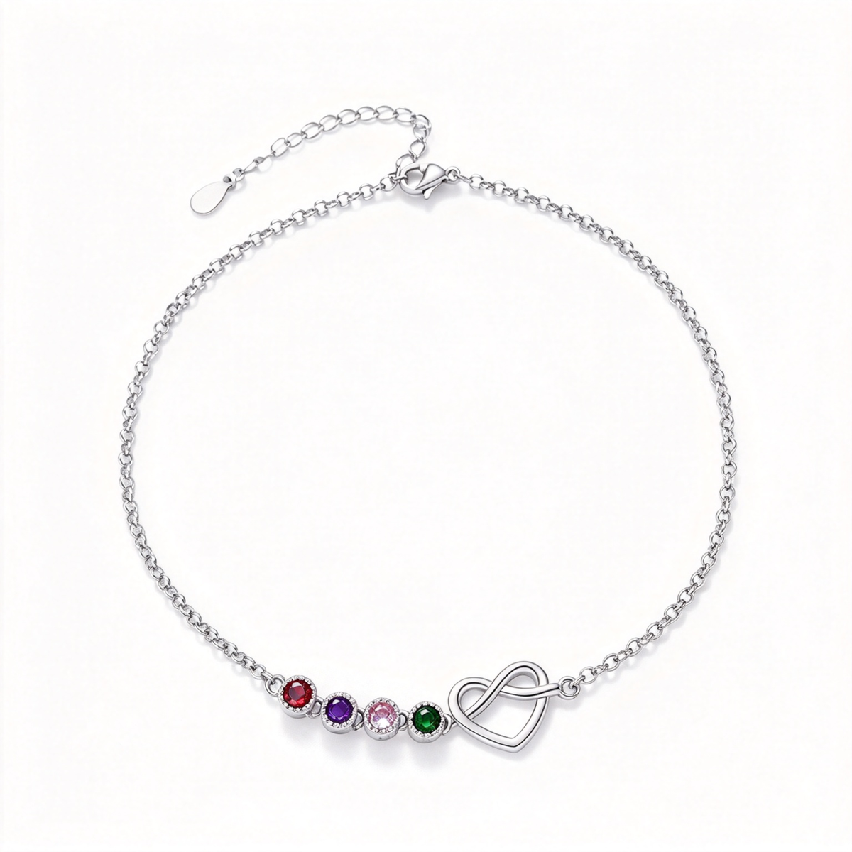 Love Knot Family Birthstone Bracelet — 2