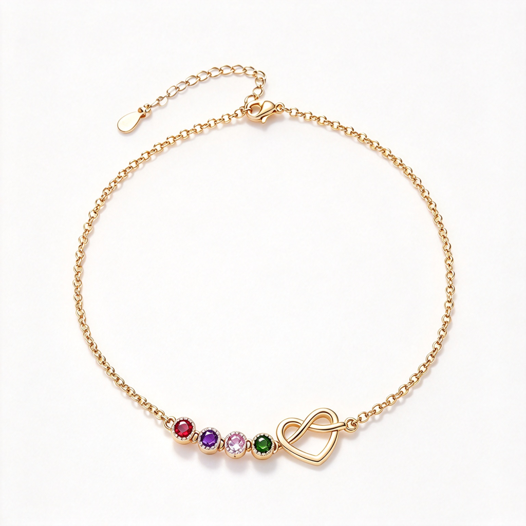 Love Knot Family Birthstone Bracelet — 4